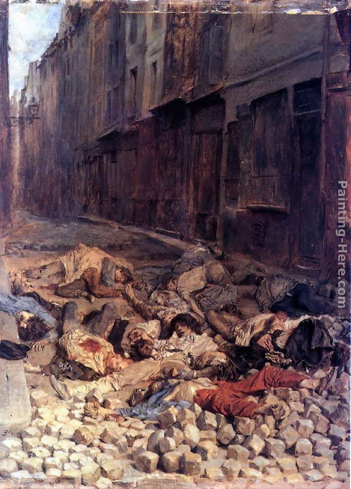 The Barricade painting - Jean-Louis Ernest Meissonier The Barricade art painting